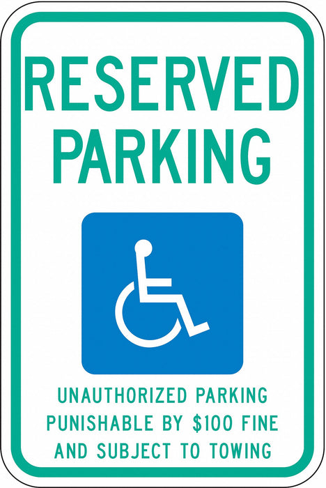 ADA Handicapped Parking Sign 18 x 12 