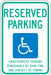 ADA Handicapped Parking Sign 18 x 12 
