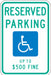 ADA Handicapped Parking Sign 18 x 12 