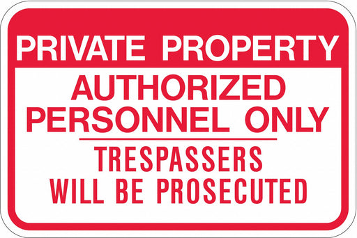 Admittance Sign 12 in Aluminum