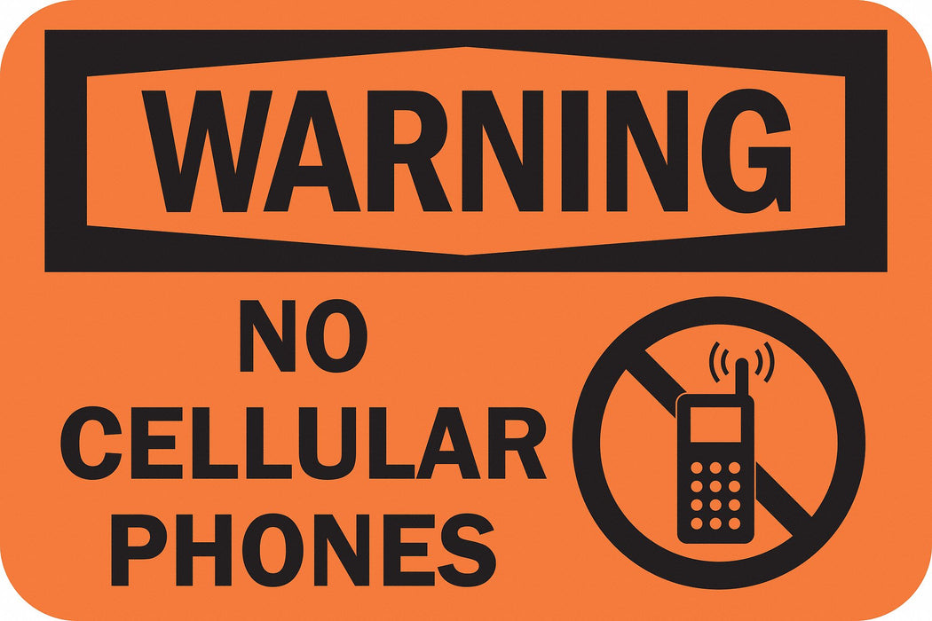 Rflct No Phone Warning Sign 12x18in Alum