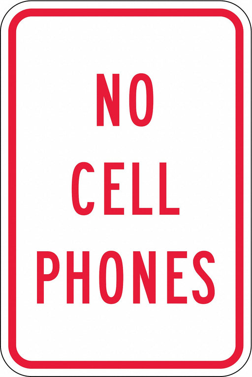 Reflective No Phone Sign 18x12in Alumin