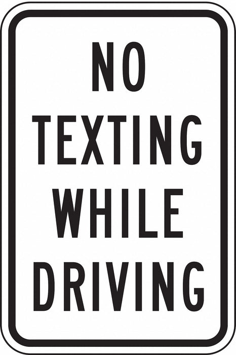 Traffic Sign 18 in x 12 in White