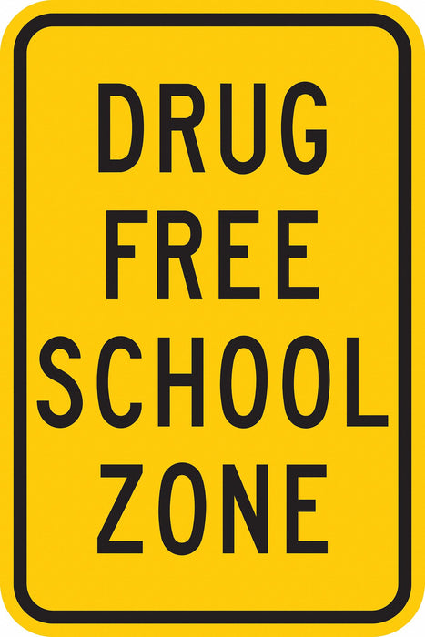 Reflective Drug Free Sign 18x12in Alumin