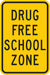 Reflective Drug Free Sign 18x12in Alumin