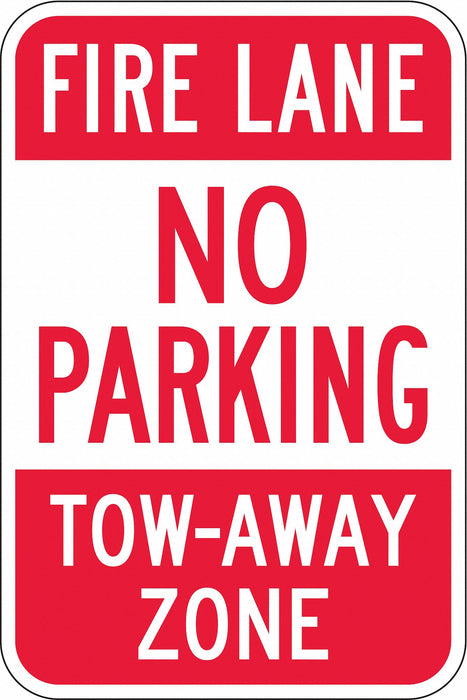 Fire Lane No Parking Sign 18 x 12 