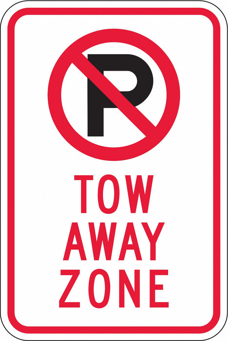Tow Zone No Parking Sign 18 x 12 