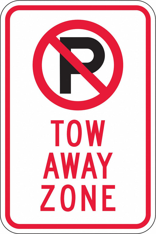 Tow Zone No Parking Sign 18 x 12 