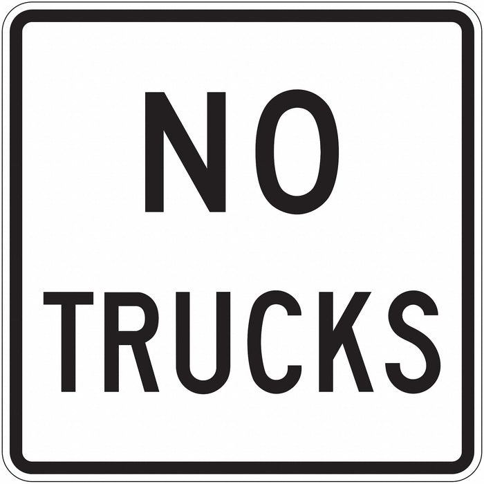 No Trucks Traffic Sign 24 x 24 