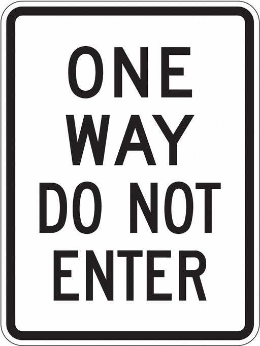 D9713 Traffic Sign 24 in x 18 in White