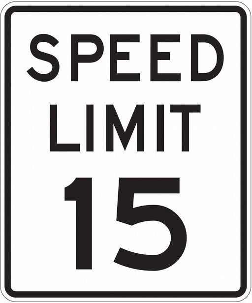 D9758 Speed Limit 15 Traffic Sign 24 x 18 
