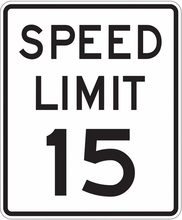 D9758 Speed Limit 15 Traffic Sign 24 x 18 