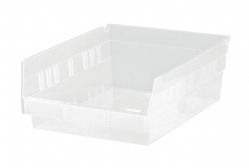 Shelf Bin Clear Polypropylene 4 in