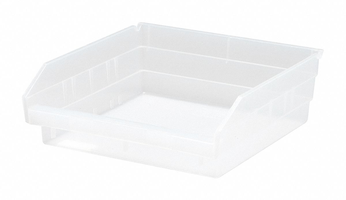 Shelf Bin Clear Polypropylene 4 in