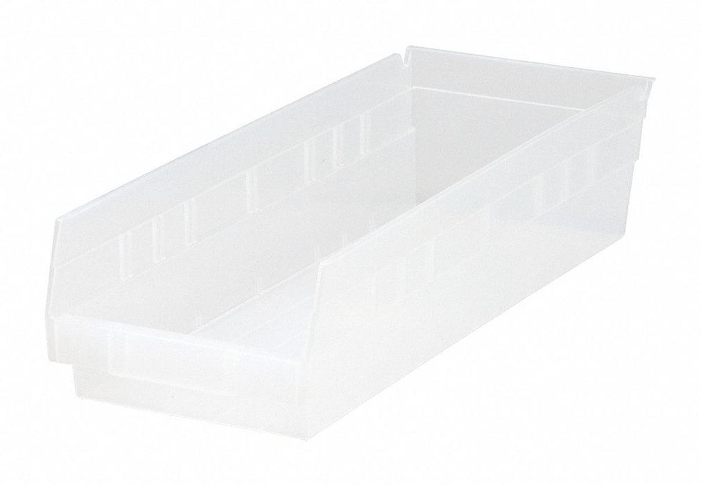 Shelf Bin Clear Polypropylene 4 in