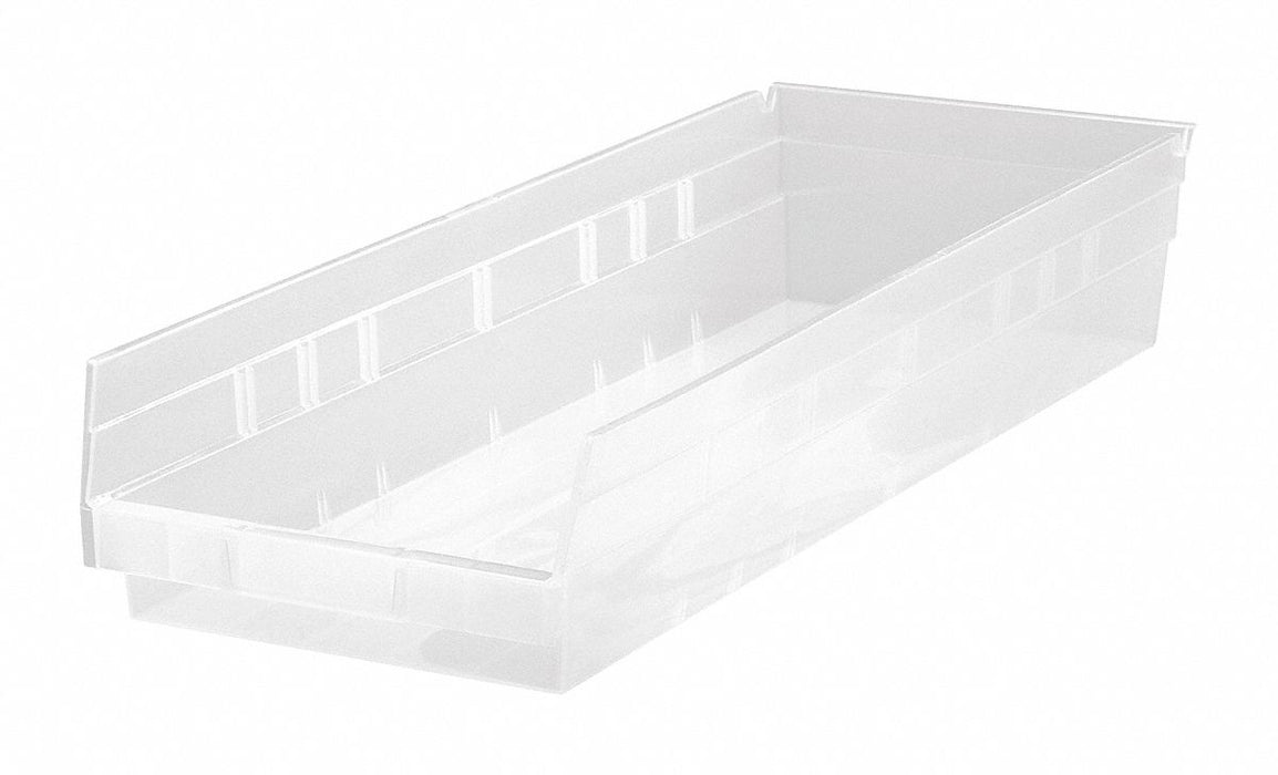 Shelf Bin Clear Polypropylene 4 in