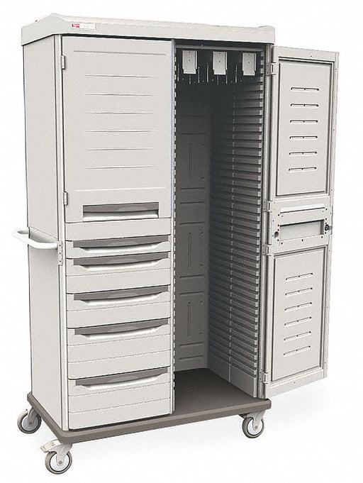 CatheterCab Taupe Polymr Mobile 3Shelves