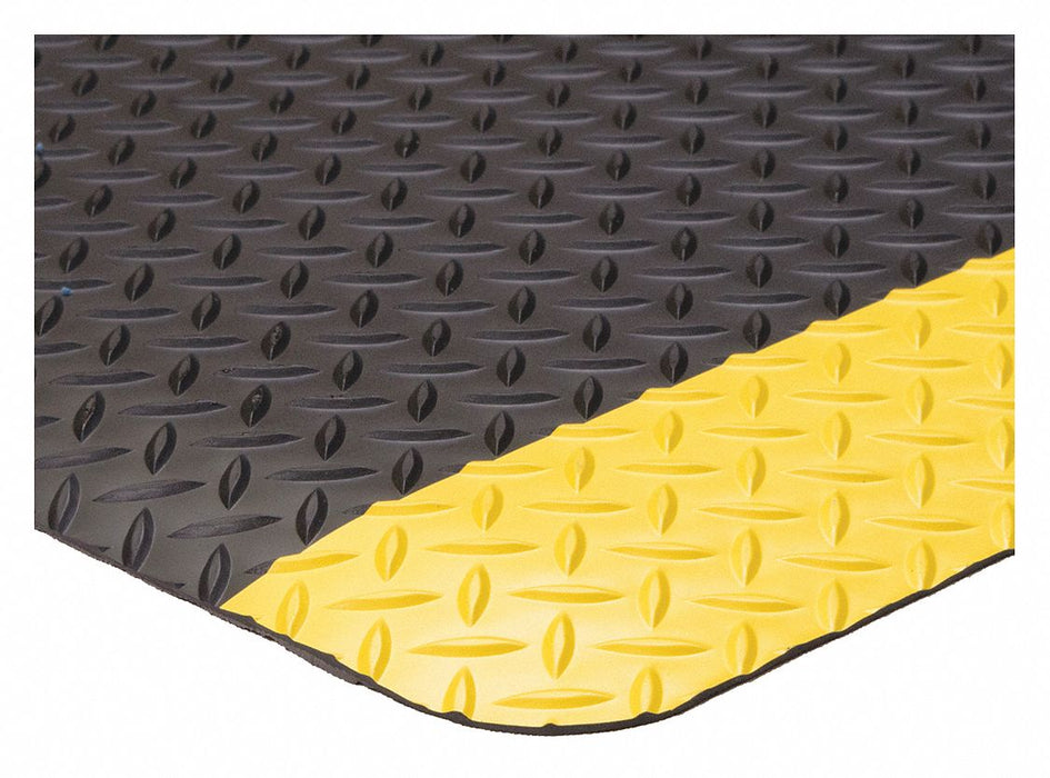 Antifatigue Mat Black YllwBrdr 2ft.x3ft.