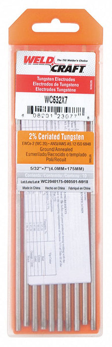 WELDCRAFT Gray Tungsten Electrode PK10