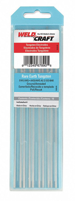 WELDCRAFT Lt Blu Tungsten Electrode PK10
