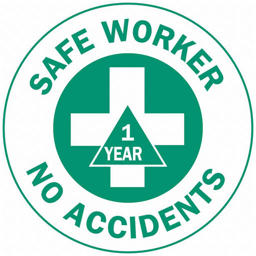 Hard Hat Emblem Label Green/White