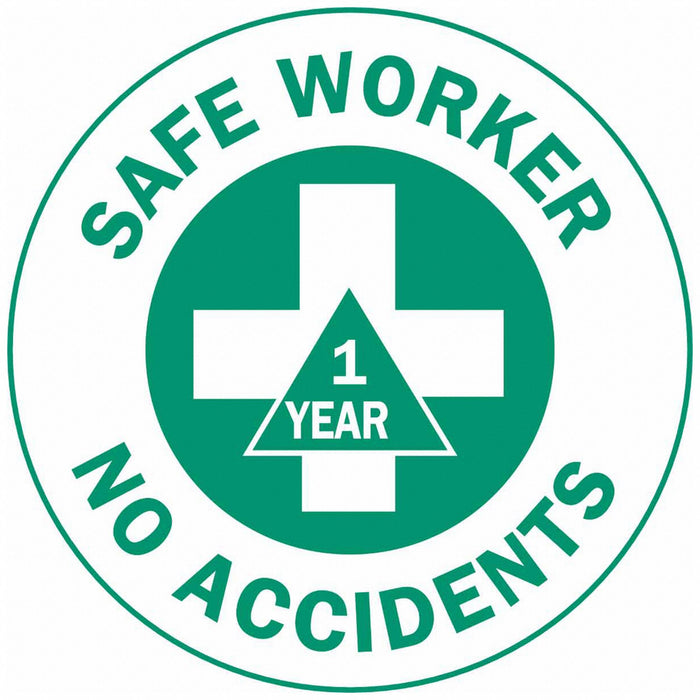 Hard Hat Label Vinyl Circle White