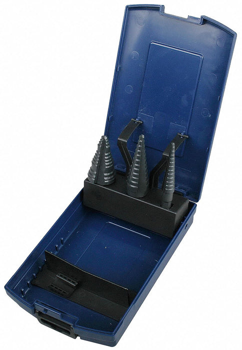 Step Drill Bit Set HSS 1/8-1-1/8 In 3 pc