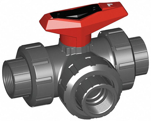 Manual 3-Way Ball Valve 3/4 PVC