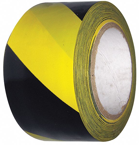 Floor Tape Black/Yellow 2 inx108 ft Roll