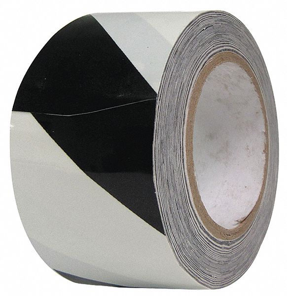 Floor Tape Black/White 2 inx108 ft Roll
