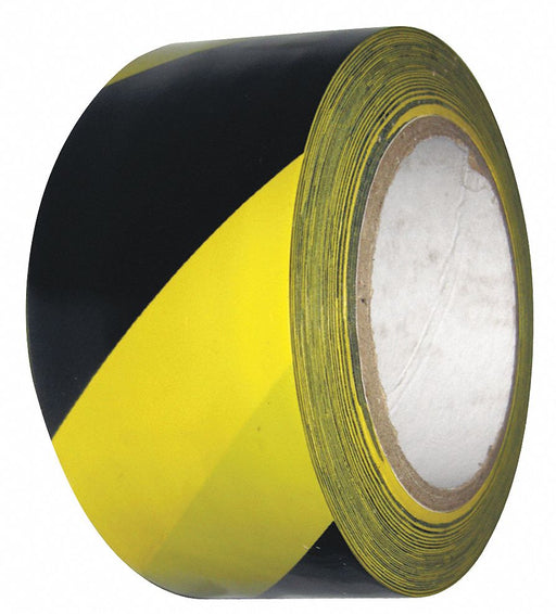 Floor Tape Black/Yellow 2 inx108 ft Roll