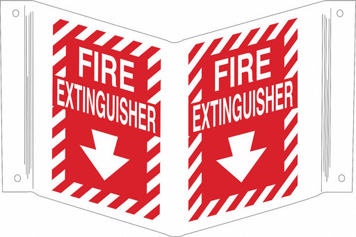 Fire Extinguisher Sign 12X18 WHT/R