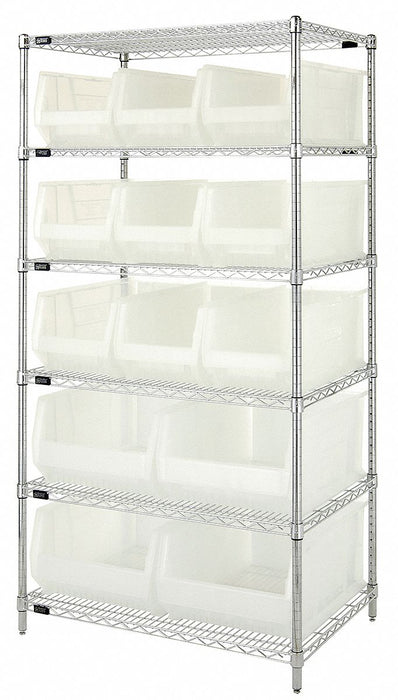 Bin Shlvng 24inx74inx36in Clear
