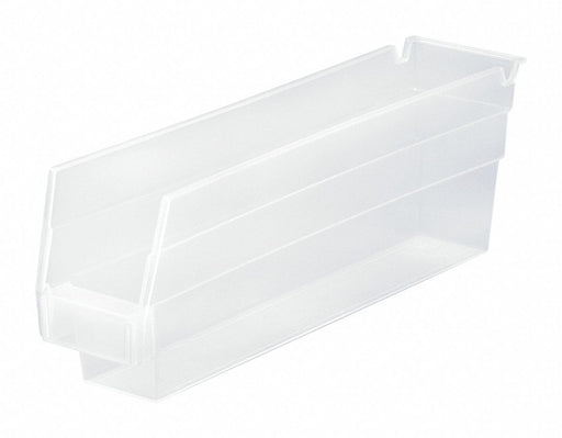 Shelf Bin Clear Polypropylene 4 in
