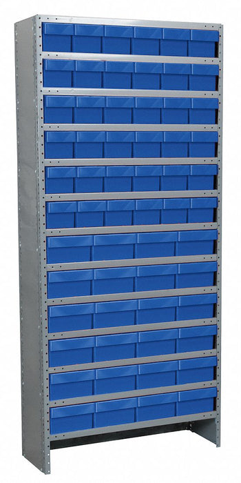 Enclosed Bin Shlvng 18x79x36in Blue