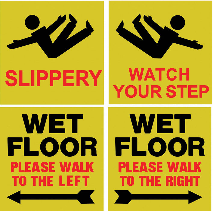 Floor Safety Sign 8 inx8 in Plastic PK4