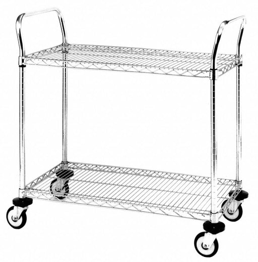 Utility Cart SS Wire Shelves 18Wx36Lx38H
