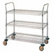 Utility Cart SS 3 Wire Shelves 24Wx36L