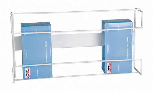 GloveDispensr Wht WallMnt CoatdSteelWire