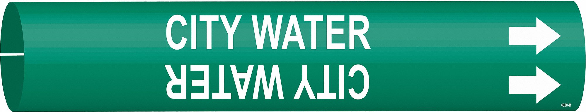 Pipe Marker City Water 2 in H 2 in W