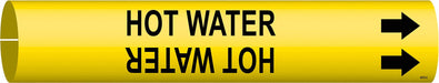 Pipe Marker Hot Water 2 in H 2 in W