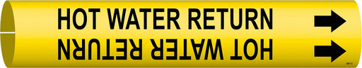 Pipe Marker Hot Water Return 2in H 2in W
