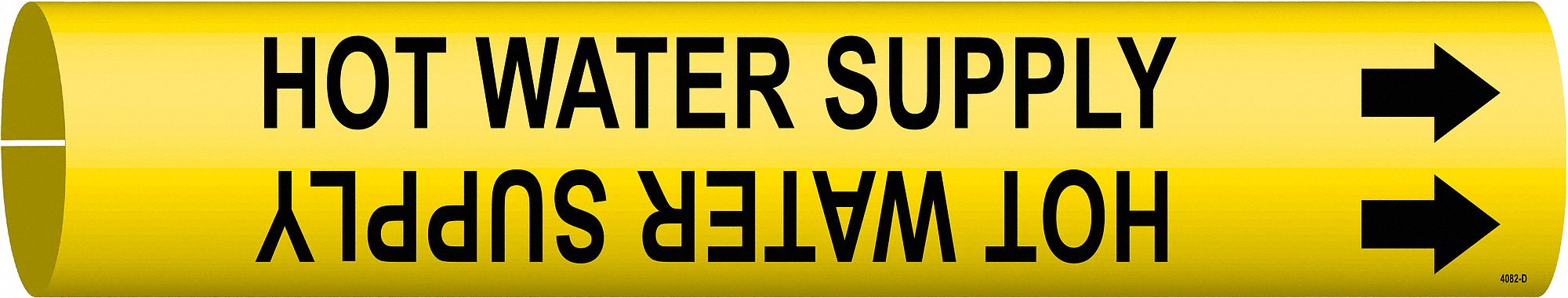 Pipe Marker Hot Water Supply 2 13/16in H