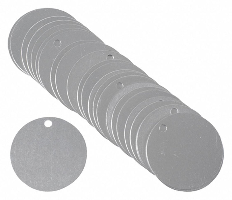 Blank Tag Aluminum 1 1/2in W Silver PK25