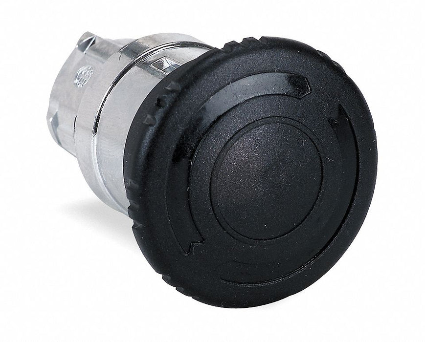 H6982 Mushroom Head Push Button Black 22mm