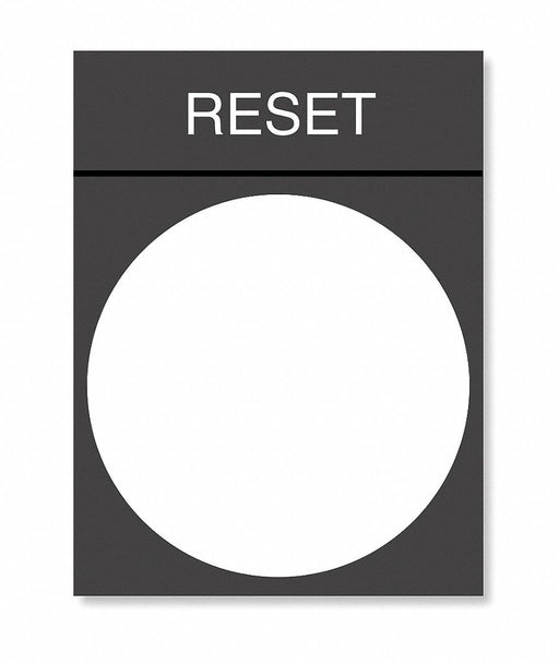 LegndPlate Reset Wht/Blk/Wht Rectangle