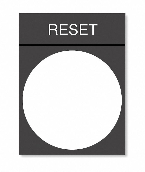 LegndPlate Reset Wht/Blk/Wht Rectangle