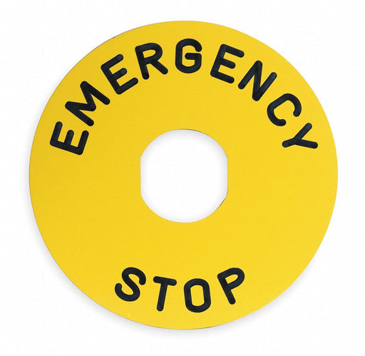 LegendPlate EmergencyStop Blk/Ylw Round