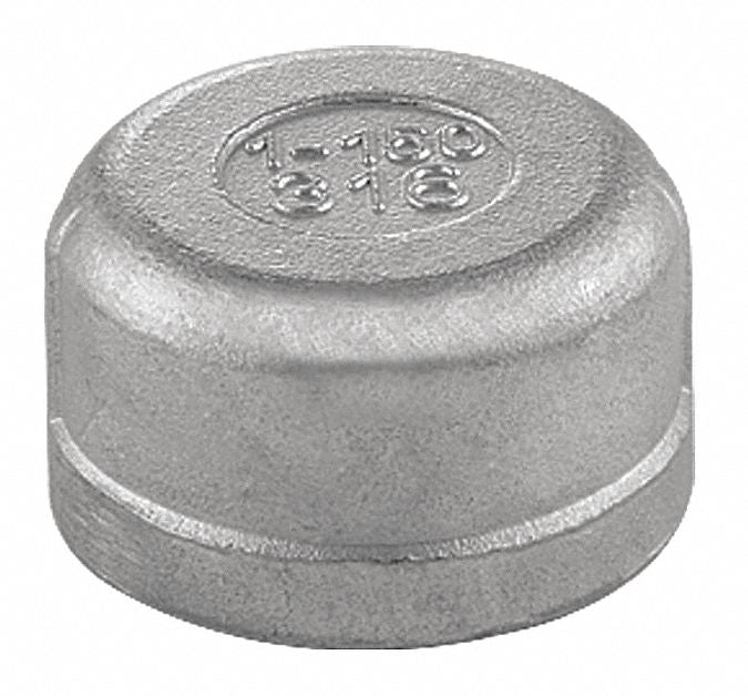 Round Cap 304 SS 3 in FNPT Class 150