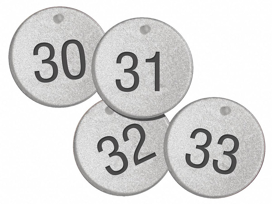 Subsurface Engraved Numbered Tags PK25